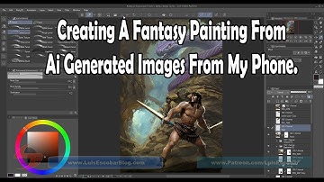 Photobashed A Fantasy Painting From AI Generated Images From My Phone