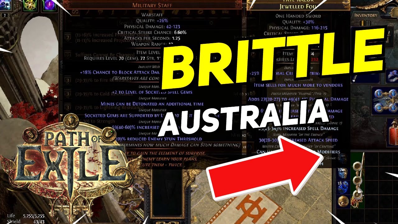 BRITTLE GOES TO AUSTRALIA Daily Path of Exile Highlights YouTube