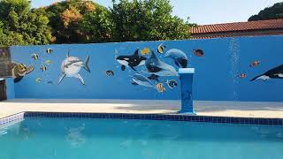 Fundo Do Mar.pintura Na Beira Da Piscina