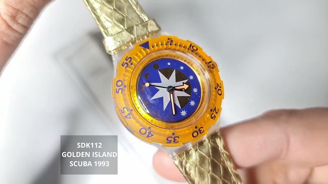 Swatch GOLDEN ISLAND 1993 - SCUBA- SDK112 - VINTAGE