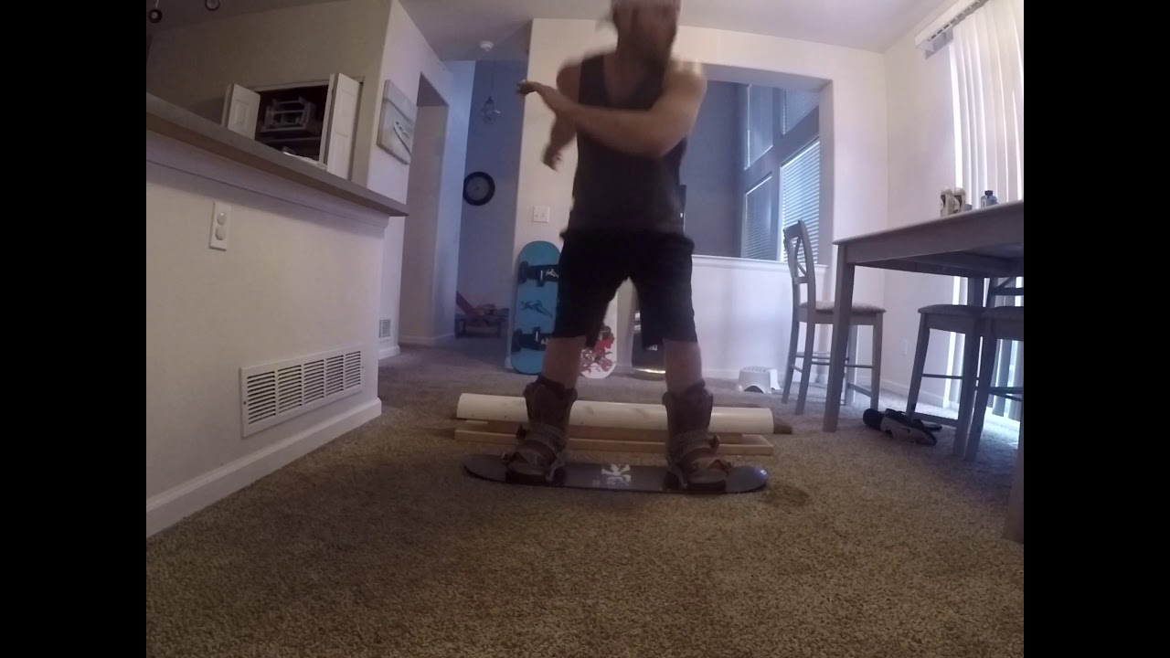 Snowboard Jib Training on my Homemade Jib Training Rail 71620 YouTube