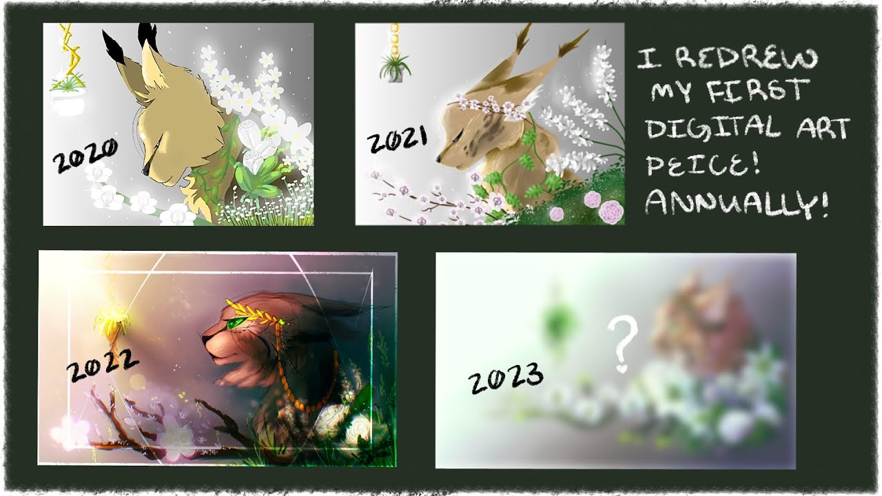 I redrew my first digital art piece annually! || this year’s redraw ...