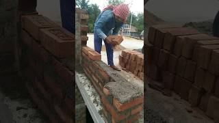5inc brick wall dewal work| #mistri #construction #working #work #hardwork #jksmistri #shorts