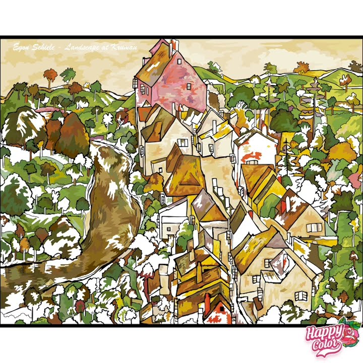 Puzzles Liberty - Vue de Krumau par Egon Schiele - 12,75x16 - 508 pièces