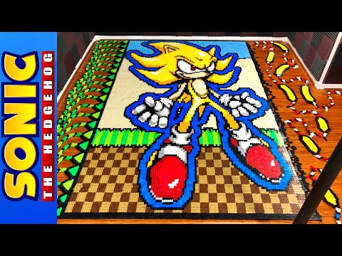 Super Sonic the Hedgehog (IN 41,031 DOMINOES!)