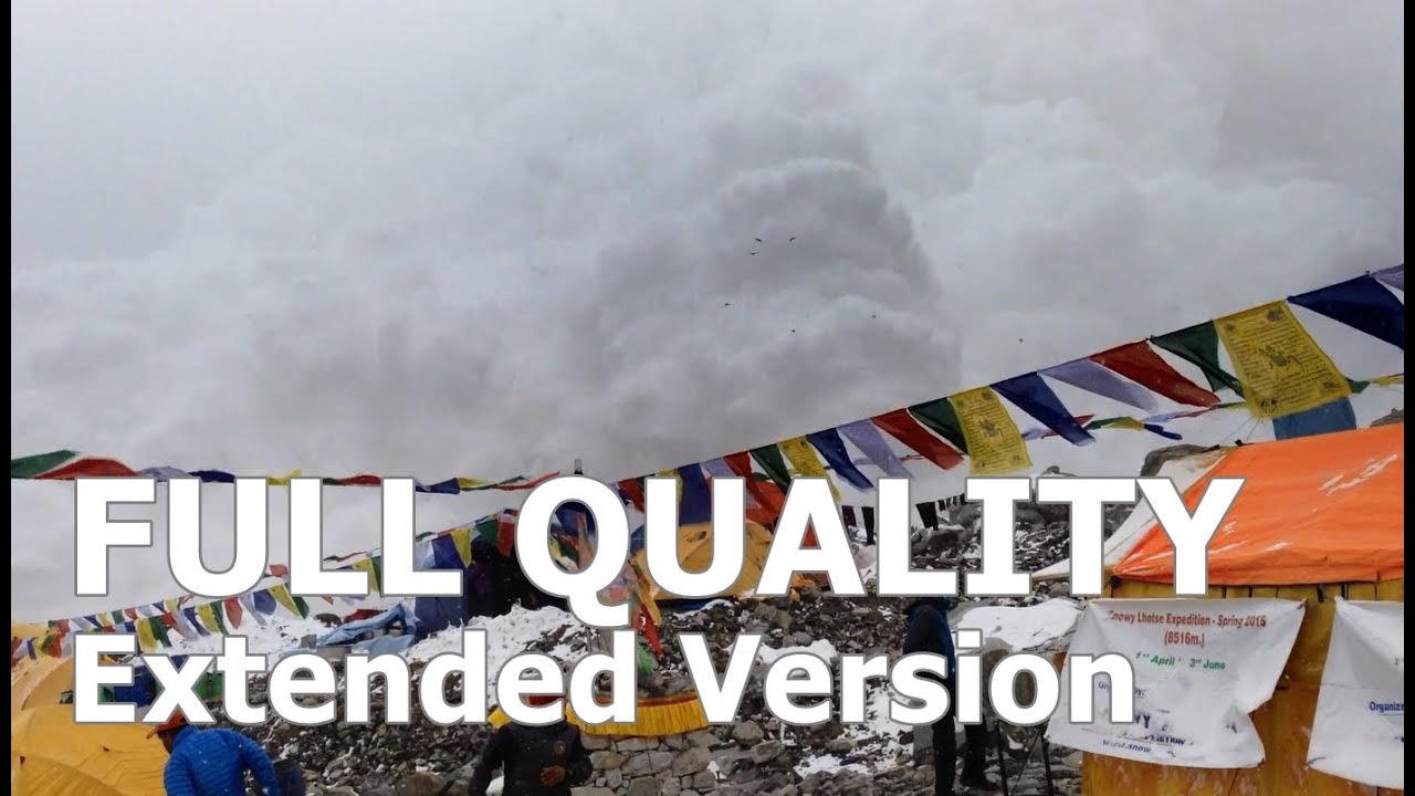 Hit by avalanche in Everest basecamp 25.04.2015 FULL QUALITY - EXTENDED VERSION