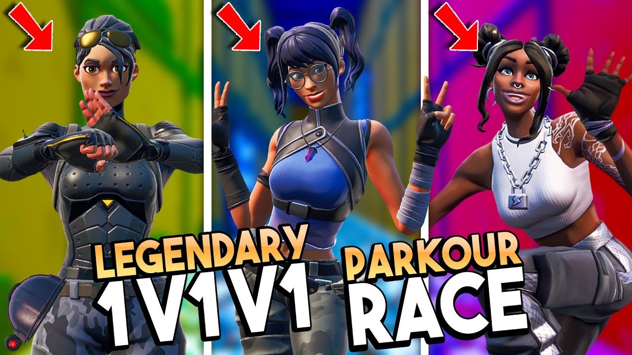 *LEGENDARY* 1v1v1 DEATHRUN RACE! - Fortnite Creative