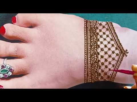 full leg mehndi design | feet mehndi design | easy & simple mehndi ...