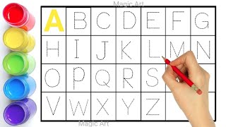ABC, Alphabet song, ABCD, A to Z, Kids rhymes,  writing along dotted lines for toddler