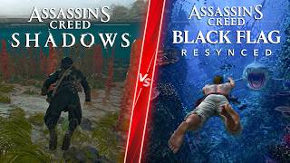 Assassin’s Creed Black Flag Resynced vs Shadows - Direct Comparison! Attention to Detail &amp; Graphics!