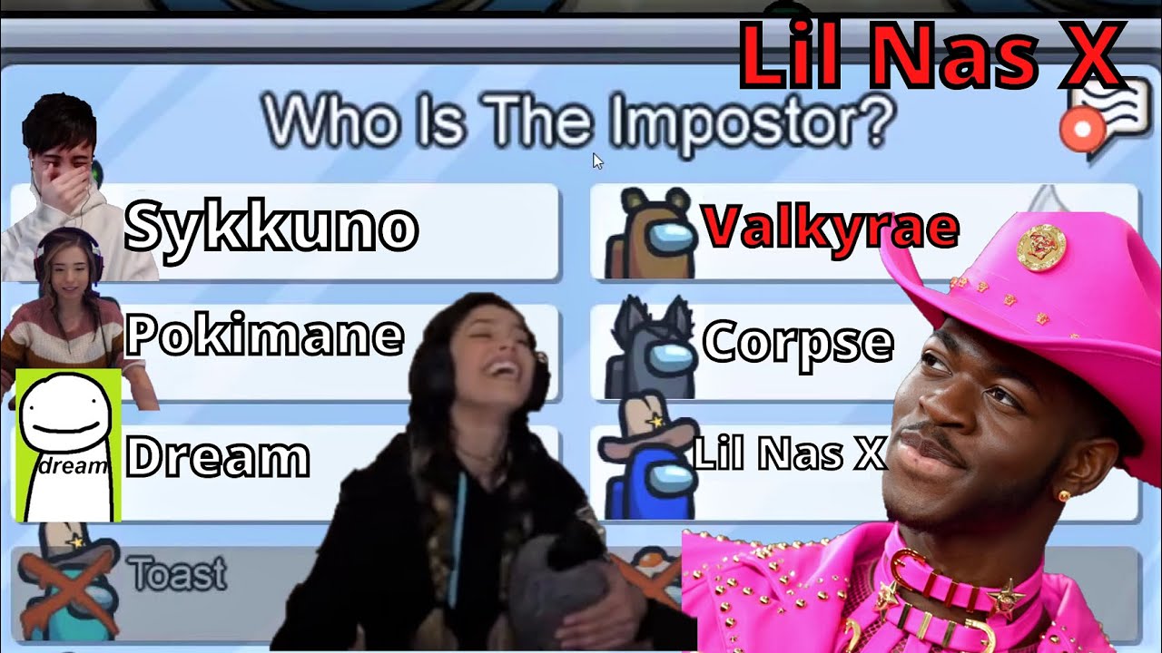 Valkyrae plays with LIL NAS X | Rae IMPOSTOR gameplay | Among us