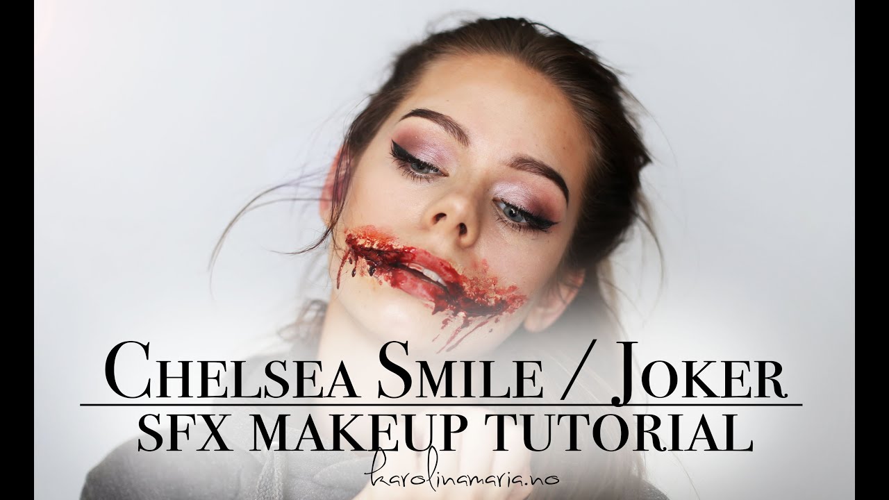 CHELSEA SMILE JOKER SMILE HALLOWEEN SFX MAKEUP TUTORIAL YouTube