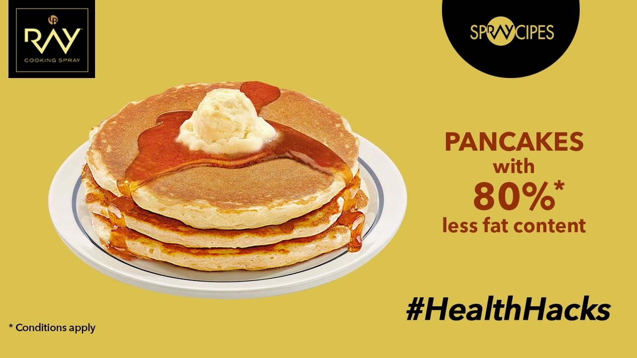 Delicious Pancakes Recipe in Less Oil with Ray Cooking Spray HealthHacks YouTube