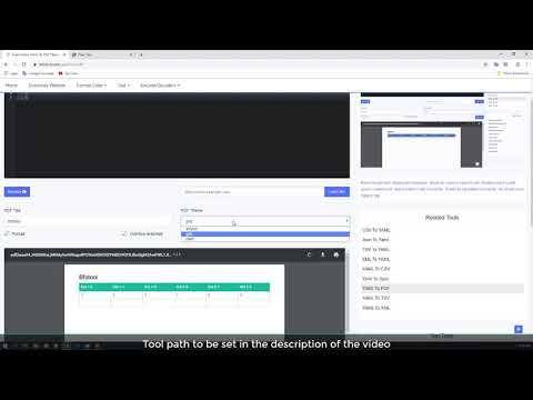 Free Online YAML To PDF Table Converter