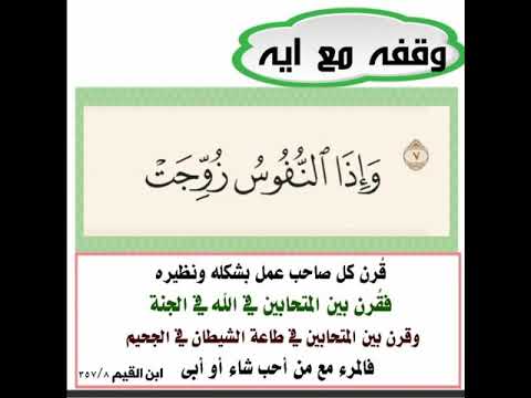 فائدة من قوله تعالى وإذا النفوس زوجت