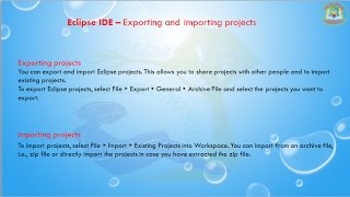 Lesson - 10 : Eclipse IDE - Exporting and importing projects