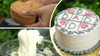 बिना हैवी क्रीम,अंडा,नोज़ल,कंडेंस्ड मिल्क,ओवन Eggless Father's Day Special Cake Seema's Smart Kitchen