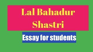 Hi all, welcome to my channel unique world , in this video i have
presented an essay/speech on lal bahadur shastri for students english.
#lalbahadurshastr...