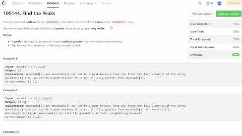Find the Peaks on leetcode || LeetCode Weekly Contest 374 #leetcode #coding #python #viral