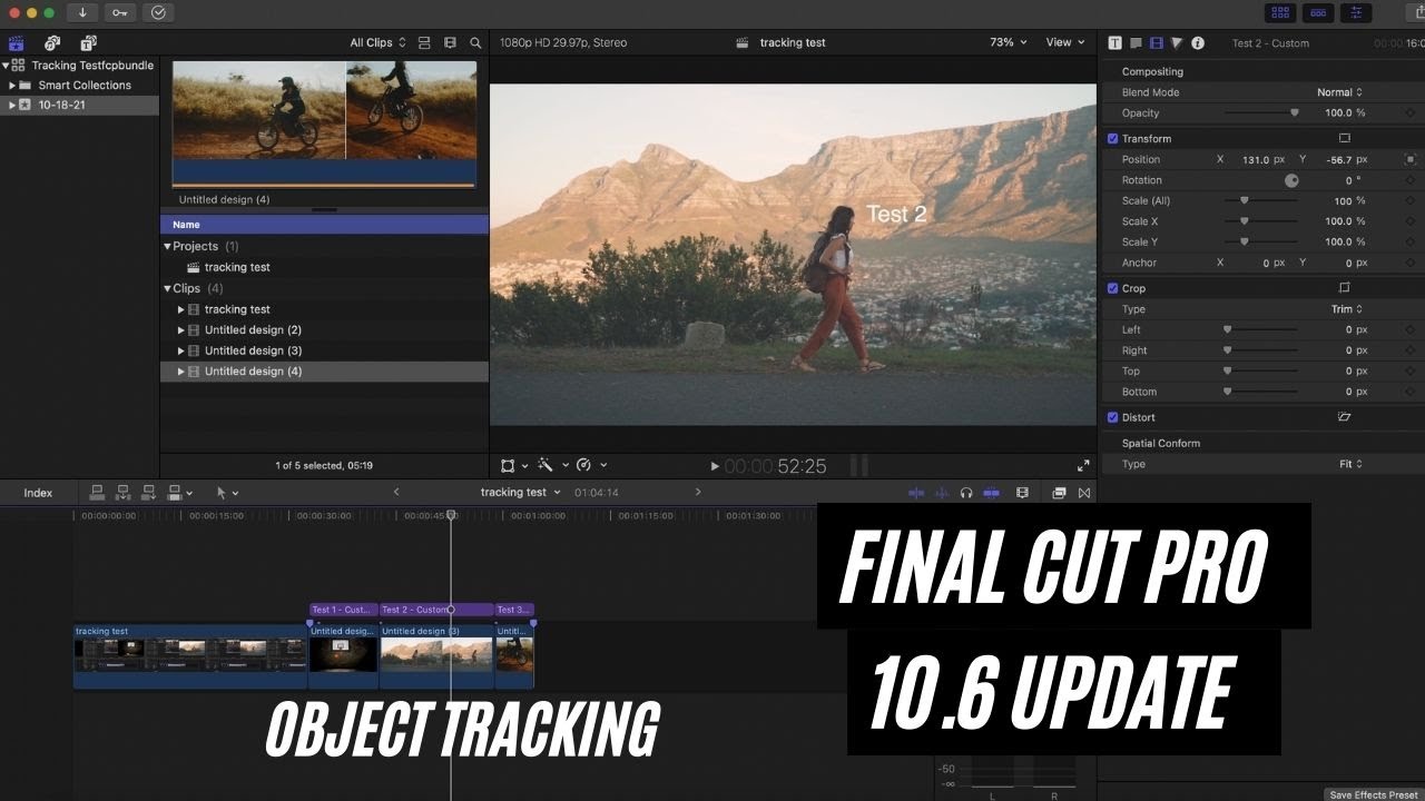 Final Cut Pro 10.6 Update - Object Tracking Test - YouTube