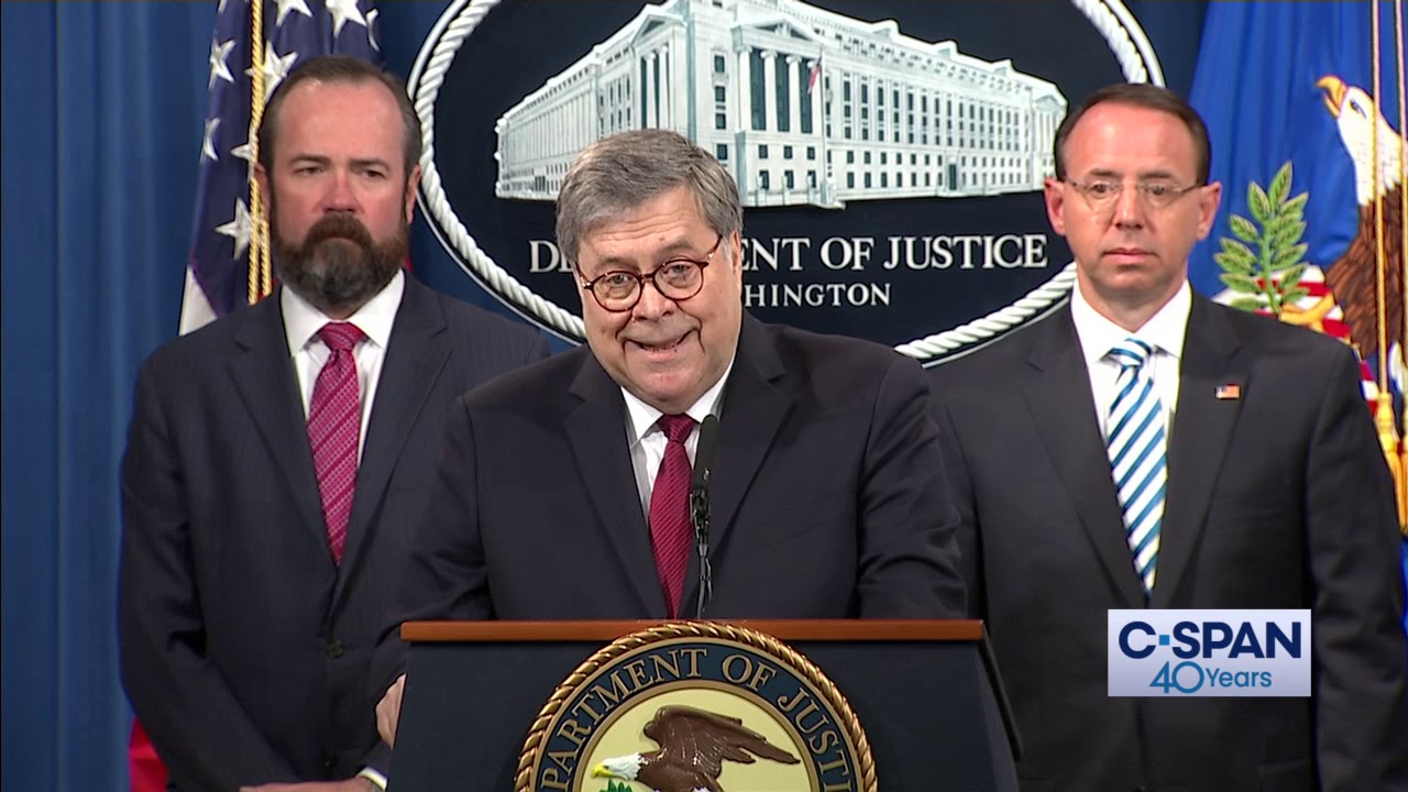 russian movie Attorney General William Barr Statement on Mueller Report Release (C-SPAN)