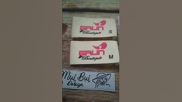 Tem nhãn mác in satin, cotton gắn cổ áo