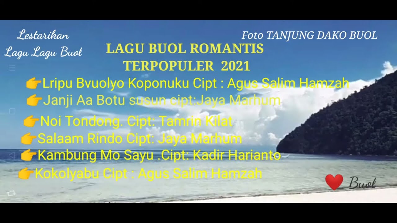 Lagu Buol Romantis, Seleksi Terbaik 2022 #lagubuol