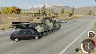 Crazy Tank vs Cars #17 - BeamNG Drive | Onur Drive