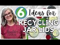 Look what I did with GLASS JAR LIDS !!   / 6 RECYCLING DIY'S