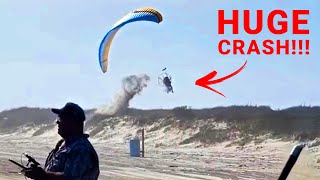 Paramotor WRECKS Into Sand Dune!!!