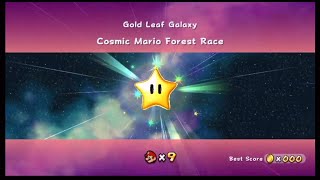 Super Mario Galaxy Level Showcase: Gold Leaf Galaxy Cosmic Mario or Luigi Forest Race