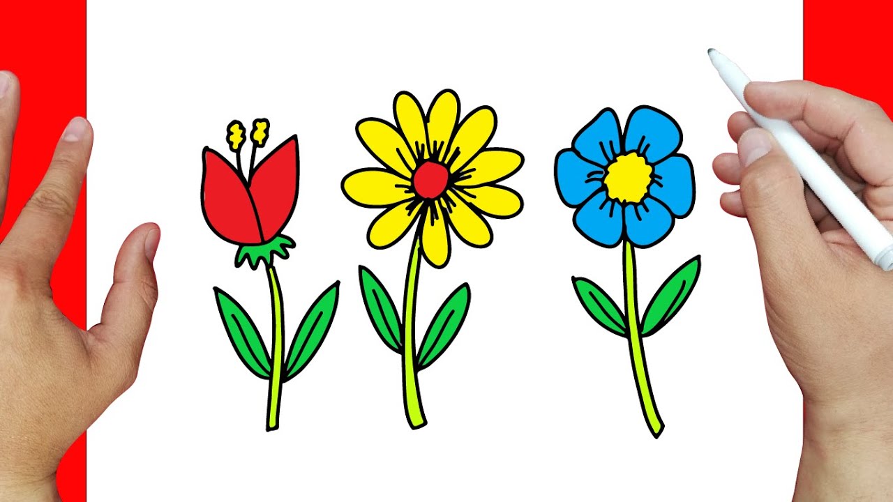 como dibujar flores | Dibujos fáciles, image size:1280x720