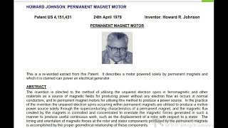 Howard Johnson's permanent magnet motor