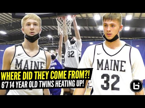 BASKETBALL TWINS! 6'7 8TH GRADERS FROM MAINE DESTROYING COMPETITION! ACE + COOPER FLAGG HIGHLIGHTS