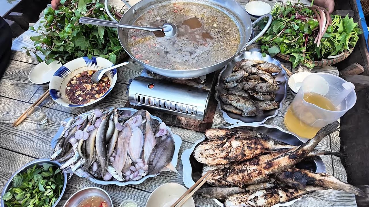Dỡ Chà Ăn Tết Trúng Đậm Cá. Lai Rai Đặc Sản Lẩu Mắm Cá Lưỡi Trâu 