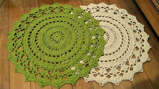 Membuat Taplak Meja Rajut Bundar dengan motif Mandala - Doily Crochet - Diameter 32cm