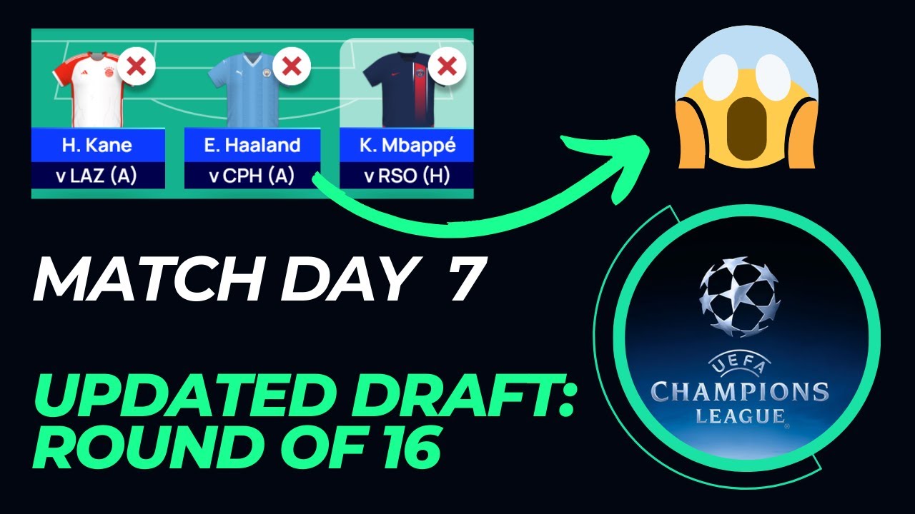 UCL FANTASY UNLIMITED TRANSFERS UPDATED DRAFT MATCH DAY 7 | ROUND OF 16 UEFA CHAMPIONS LEAGUE 23/24