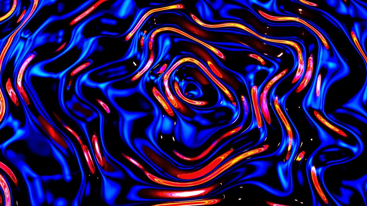 🎬 4K Заставка – Жидкие Неоновые Отражения Синего и Красного | Абстрактный Луп (Без Звука)