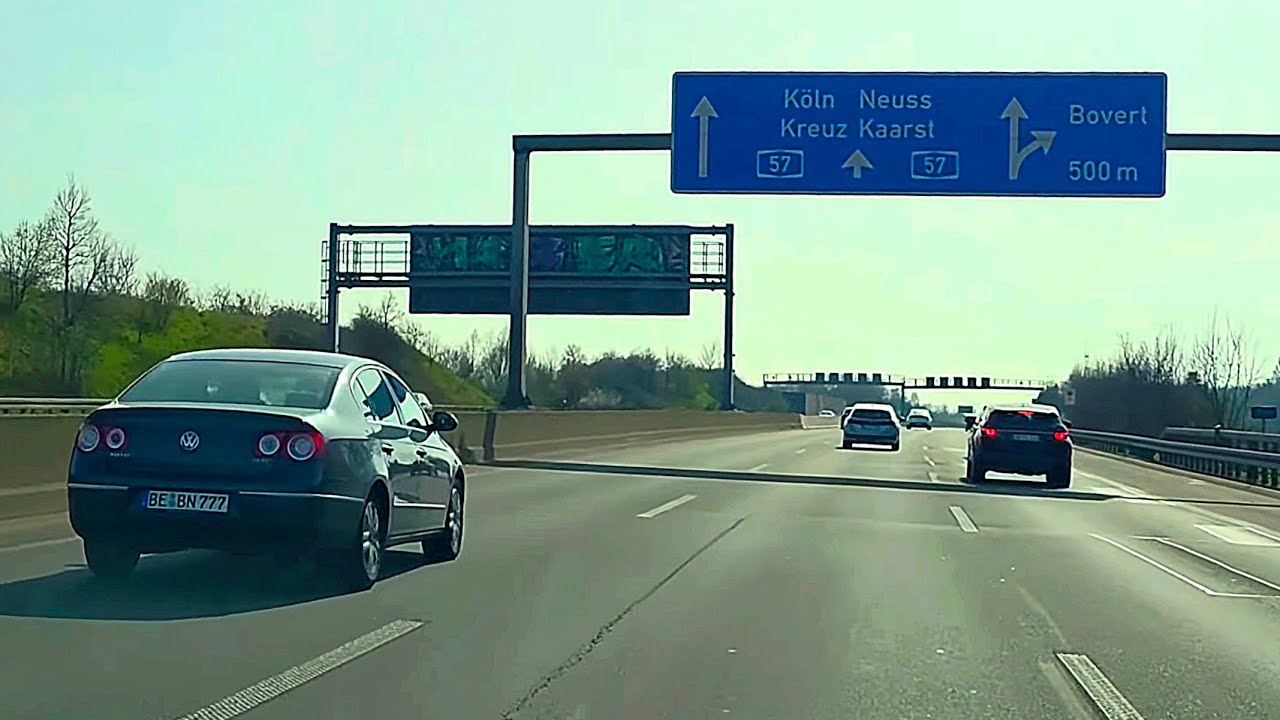 A57 - Smooth Flowing Traffic On Autobahn Germany 