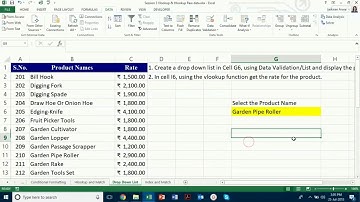 How to use Data Validation for Drop-down lists and using vlookup function