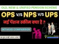OPS VS NPS VS UPS कौनसी स्कीम अच्छी है | New Pension Scheme | financefetch | UPS | OPS | NPS