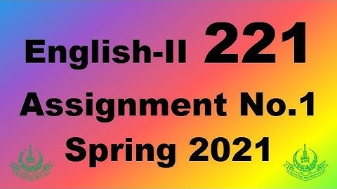 AIOU Code 221 Solved Assignment No.1 Spring 2021