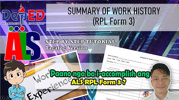 Madali lang bang I-fill up ang ALS RPL Form 3?