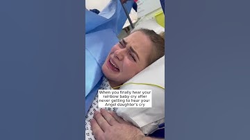 Thumbnail of The moment hear your rainbow baby cry 🥺🌈 #rainbowbaby #pregnancy #motherhood #shorts