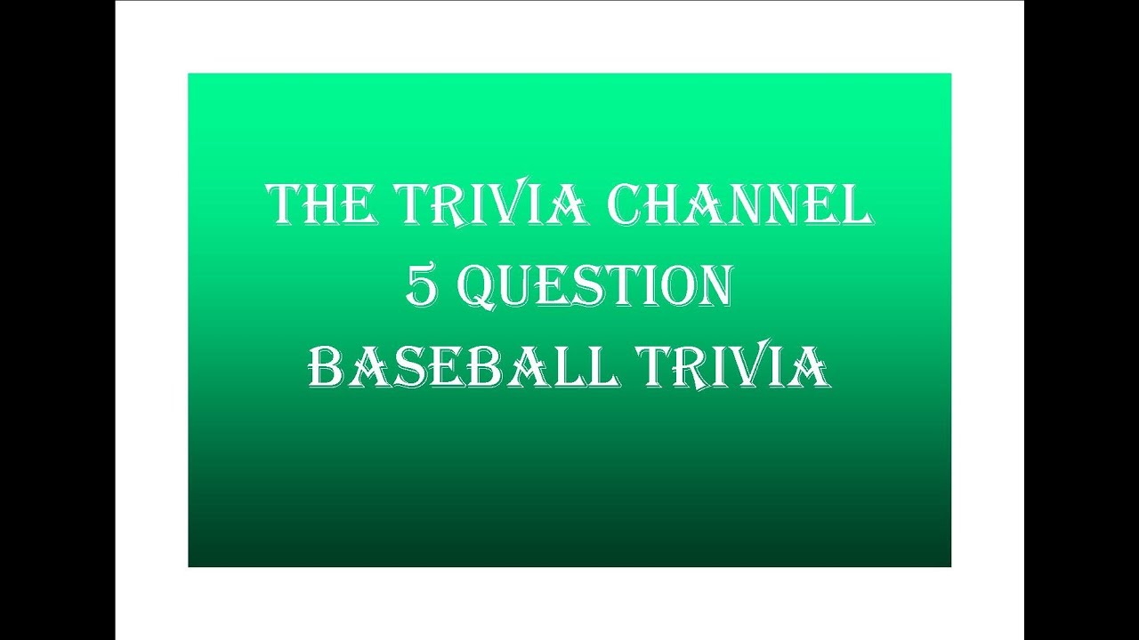 Baseball Difficult Trivia Challenge 1 YouTube