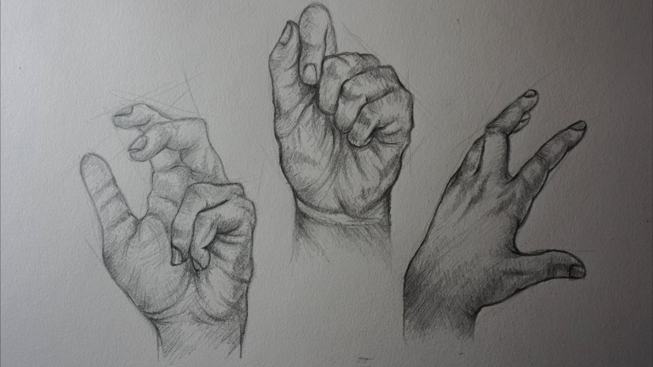 How to Draw Hands with Pencil Step by Step - Realistic Hands - YouTube