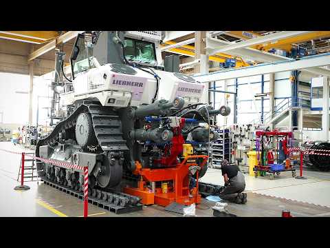🔥 MASSIVE Track Installation on the Liebherr PR 776 | Inside Austria’s Mega Bulldozer Factory