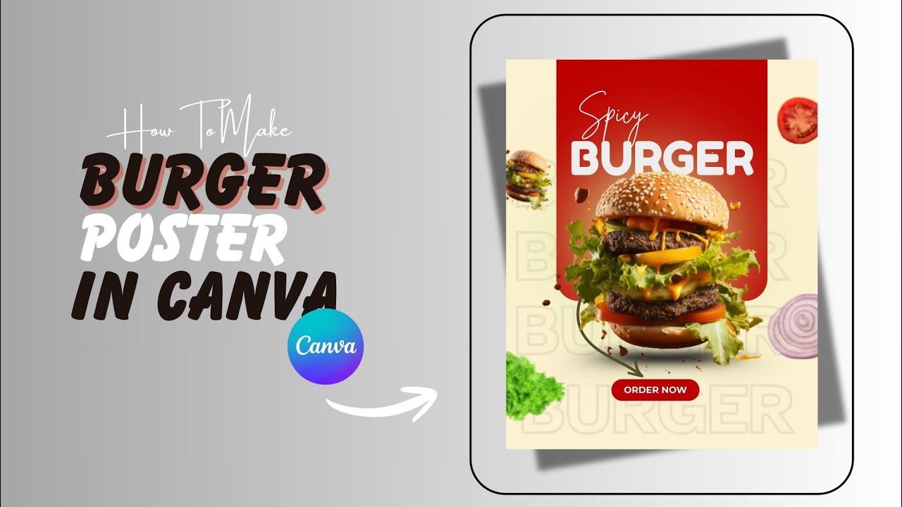 How to Design Burger Poster design in Canva with easy steps | Canva ...
