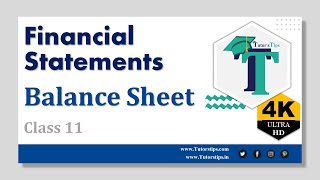 Balance Sheet Financial Statements in Hindi Accounts Class 11 - Explained with Animation