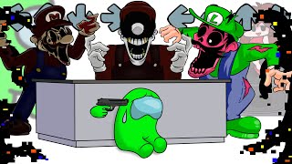 Mini Crewmate vs Mario's Madness | Among Us vs Friday Night Funkin | FNF Animation